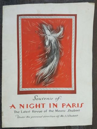 1926 A Night In Paris Souvenir Program Nude Review Schubert
