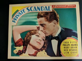 Private Scandal 1934 Paramount Lobby Card Mary Bryan Phillips Holmes F