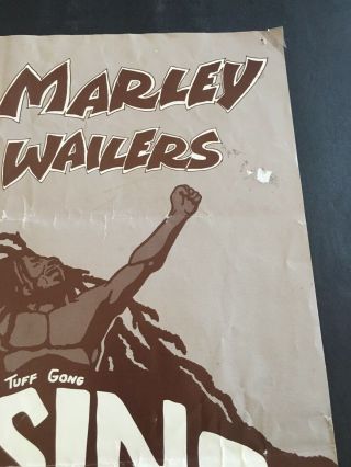 Vintage BOB MARLEY and The Wailers Concert Poster,  11’x17.  Rare. 7
