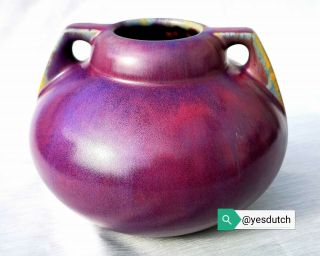 Fulper Pottery Wisteria Baluster Handled Vase Purple Arts & Crafts Mission Rare