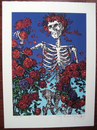 Stanley Mouse Signed Numbered Grateful Dead Skeleton & Roses Ltd Giclee Print