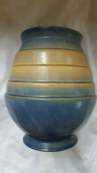 1924 Roseville Pottery Futura Art Deco Stepped Egg Beehive Vase Foil Label