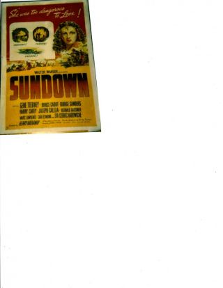 Poster - Sundown (41) Restored On Linen - Gene Tierney,  Bruce Cabot,  G.  Sanders - Ua
