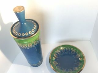 Italian Aldo Londi - Bitossi Ceramic Vase And Tray Vintage Mid Century Modern 2