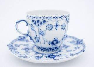 12 Cups & Saucers 1035 - Blue Fluted Royal Copenhagen Full Lace - 2:nd Quality 5