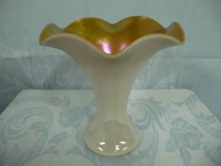 Antique Steuben Glass Calcite W/gold Aurene Vase,  Frederick Carder