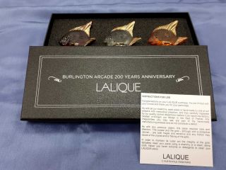 Lalique Set Of Fish 24k Gold Stamped Limited Edition Burlington Arcade Special