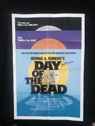 Day Of The Dead One Sheet Movie Poster 1985 Signed By George Romero