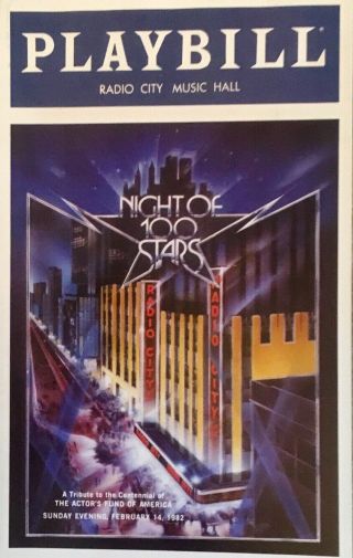 Night Of 100 Stars Playbill - Event From Radio City Music Hall On Feb.  14,  1982.