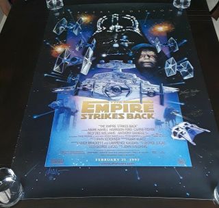 The Empire Strikes Back Authentic Cast Signed Autograph Poster Star Wars Special