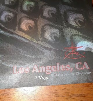 LA TOOL Staples Center 10/21 2019 TOUR Limited Edition LE Poster print CHET ZAR 2