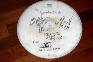 Kings X Signed 16in Drumhead 3x Southern Tracks Session - July 18 - Sept 2,  1993 - Atl