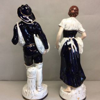 Pair Royal Dux Bohemian Porcelain Figurines 21 
