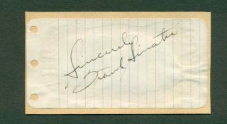Autograph Of Frank Sinatra On Miniature Notebook Paper Music Singer Actor Famous