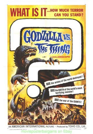 Godzilla Vs The Thing Movie Poster 1964 Folded 27x41 One Sheet