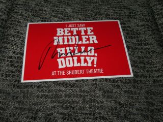 Bette Midler Hello Dolly Broadway Signed Postcard