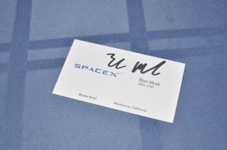 Elon Musk Signed Autographed Space X Personal Business Card Tesla Creator 2