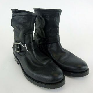 Miranda Lambert Frye Black Leather Buckle Detail Ankle Boots Size 8.  5 B