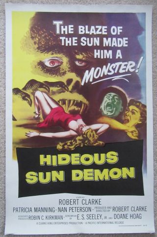 Hideous Sun Demon 1959 1sht Movie Poster Linen Ex