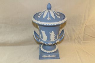 Wedgwood Jasperware - Offerings To Peace - Light Blue Campana Urn Vase