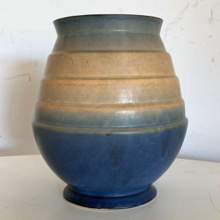 Antique Roseville Pottery Futura Art Deco Stepped Shoulder Geometric Vase
