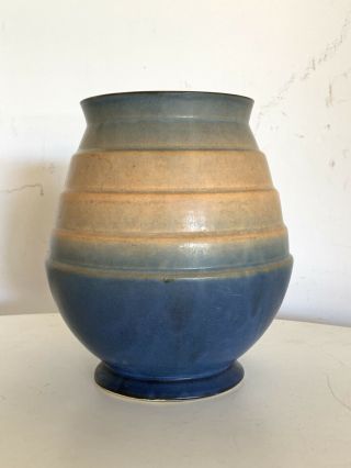 Antique Roseville Pottery Futura Art Deco Stepped Shoulder Geometric Vase 2