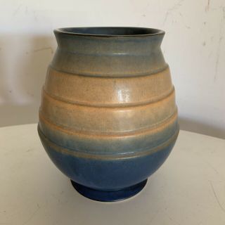 Antique Roseville Pottery Futura Art Deco Stepped Shoulder Geometric Vase 3