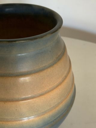 Antique Roseville Pottery Futura Art Deco Stepped Shoulder Geometric Vase 5