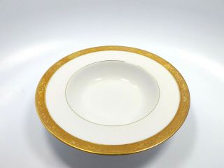 Ceralene Raynaud Limoges Ambassador Gold Encrusted 8 Soup Bowls,  8 1/4 