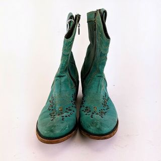 Miranda Lambert Unknown Turquoise Studded Side Zipper Ankle Boots Size 8.  5 3