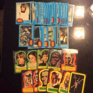 Star Wars 1977 Vintage Blue Series 1 Complete Set 1 - 66 Cards W Sticker Set (bs9)