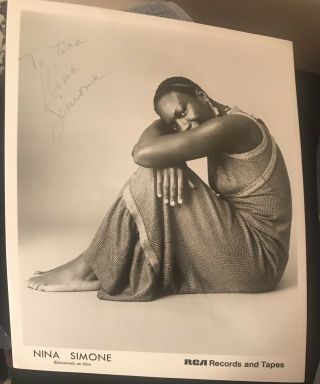 Nina Simone Signed 8 X 10 Photo