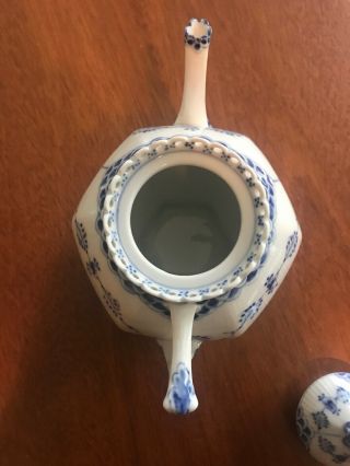 Royal Copenhagen Blue Fluted Full Lace Gargoyle Teapot 1118 1st Quality 6