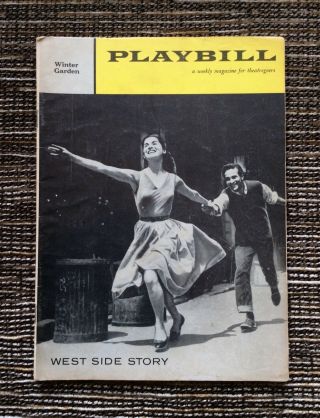 Rare Vintage 1958 Playbill: West Side Story,  Winter Garden With Larry Kent