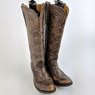 Miranda Lambert Old Gringo Brown Leather Stacked Heel Boots Size 8.  5 B