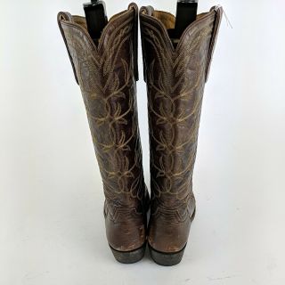 Miranda Lambert OLD GRINGO Brown Leather Stacked Heel Boots Size 8.  5 B 4