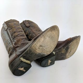 Miranda Lambert OLD GRINGO Brown Leather Stacked Heel Boots Size 8.  5 B 5