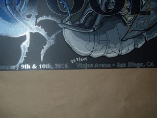 Tool San Diego concert poster signed by band & numbered Maynard James Keenan 6
