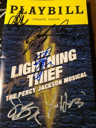 The Lightning Thief Percy Jackson Musical Playbill Signed By Cast