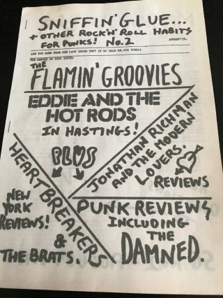 Sniffin Glue.  &otherrock’n’rollhabits For Punksno2aug76 Damned Eddie&the Hot Rods