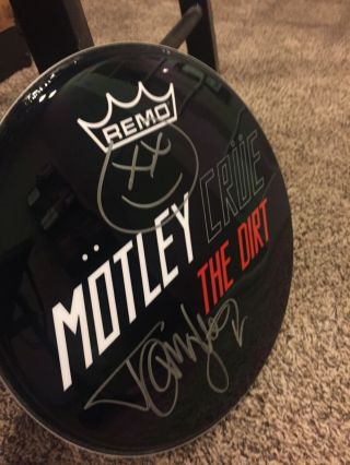 Tommy Lee Motley Crue Autographed Drum Head From The Dirt