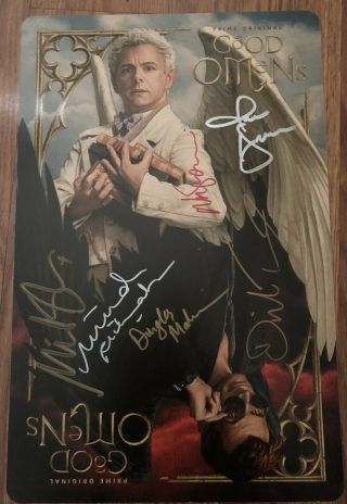 Nycc 2019 Exclusive Good Omens Signed Cast Poster (david Tennant,  Michael Sheen)
