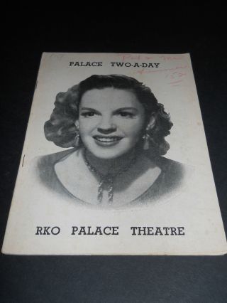 Dec.  1951 Theatre Playbill - Palace Two - A - Day,  Rko Palace Theatre,  Judy Garland
