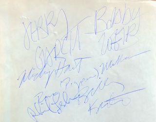 Grateful Dead Full Band Autographed/hand - Signed Page;garcia,  Pigpen,  Lesh,  Weir,  2