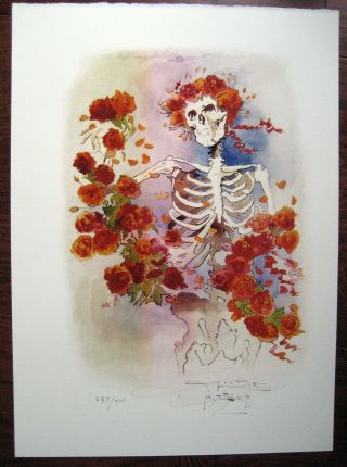 Stanley Mouse Signed Numbered Grateful Dead Bone & Roses Ltd Ed Giclee Print