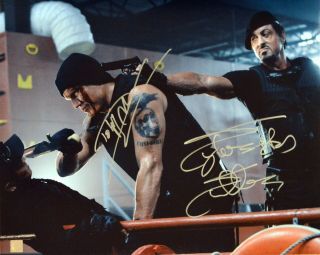 Sylvester Stallone & Dolph Lundgren Autographed 16x20 Photo Asi Proof Last One