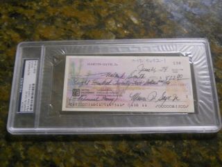 Marvin Gaye Signed Check Psa/dna Auto R&b I Heard It Through The Grapevine