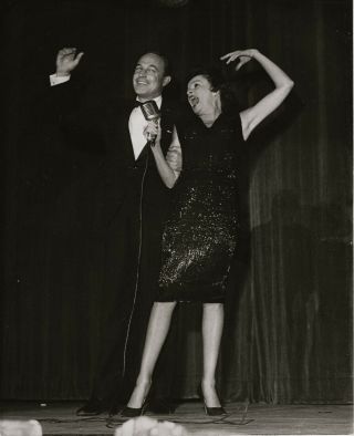 Judy Garland Has Fun On Stage With Gene Kelly Orig Press Photo.  Circa 