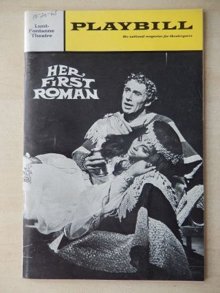 October 1968 - Opening Night - Lunt - Fontanne Theatre Playbill - Her First Roman