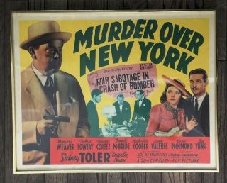 Murder Over York Sidney Toler As Charlie Chan Vintage Half Sheet Poster 1940